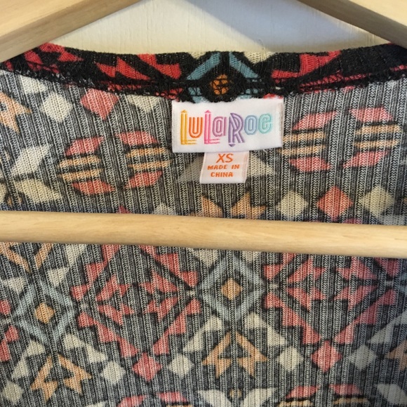 LuLaRoe Sarah long cardigan multicolor size xs - Picture 3 of 4